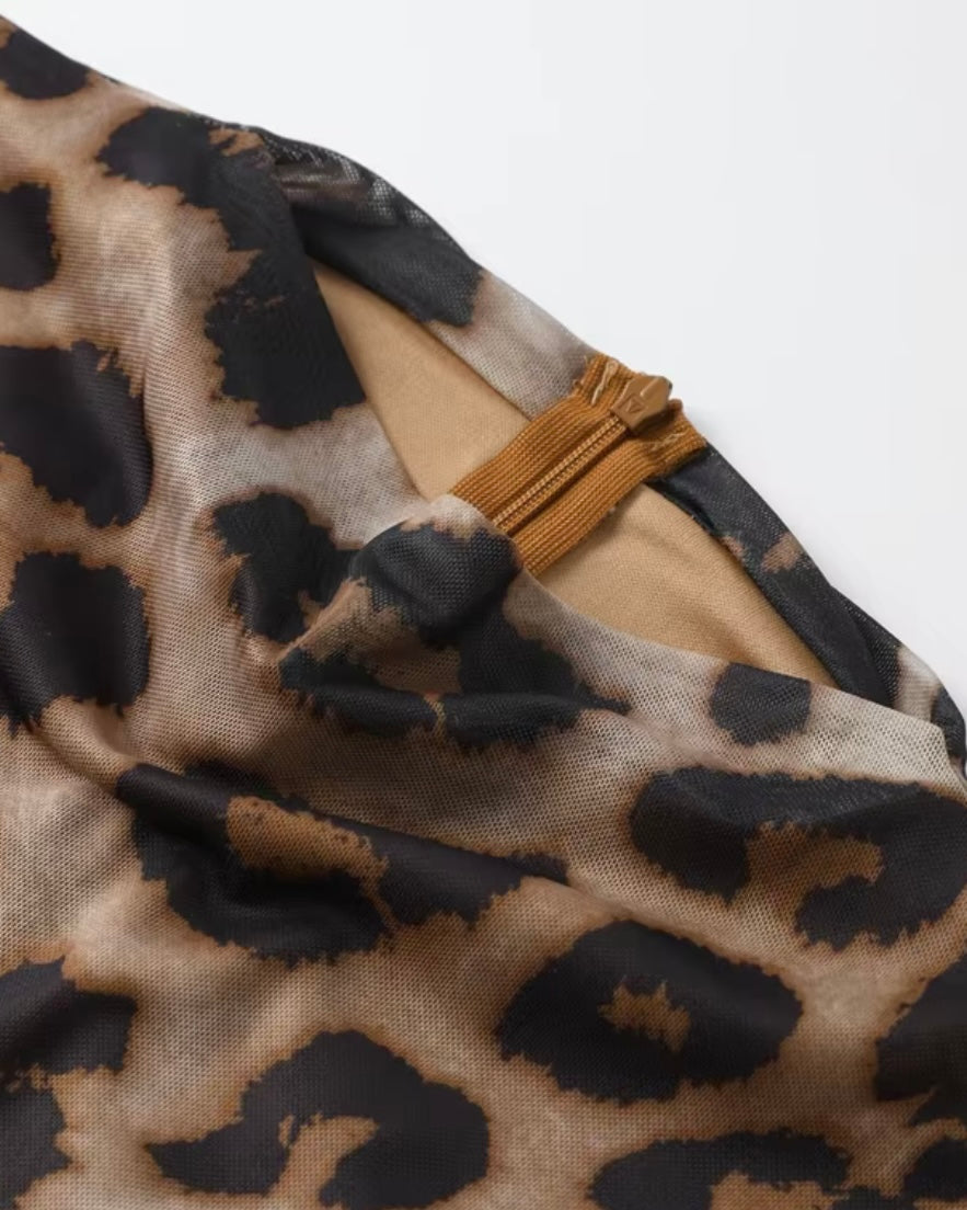 Vestido Corto Animal Print