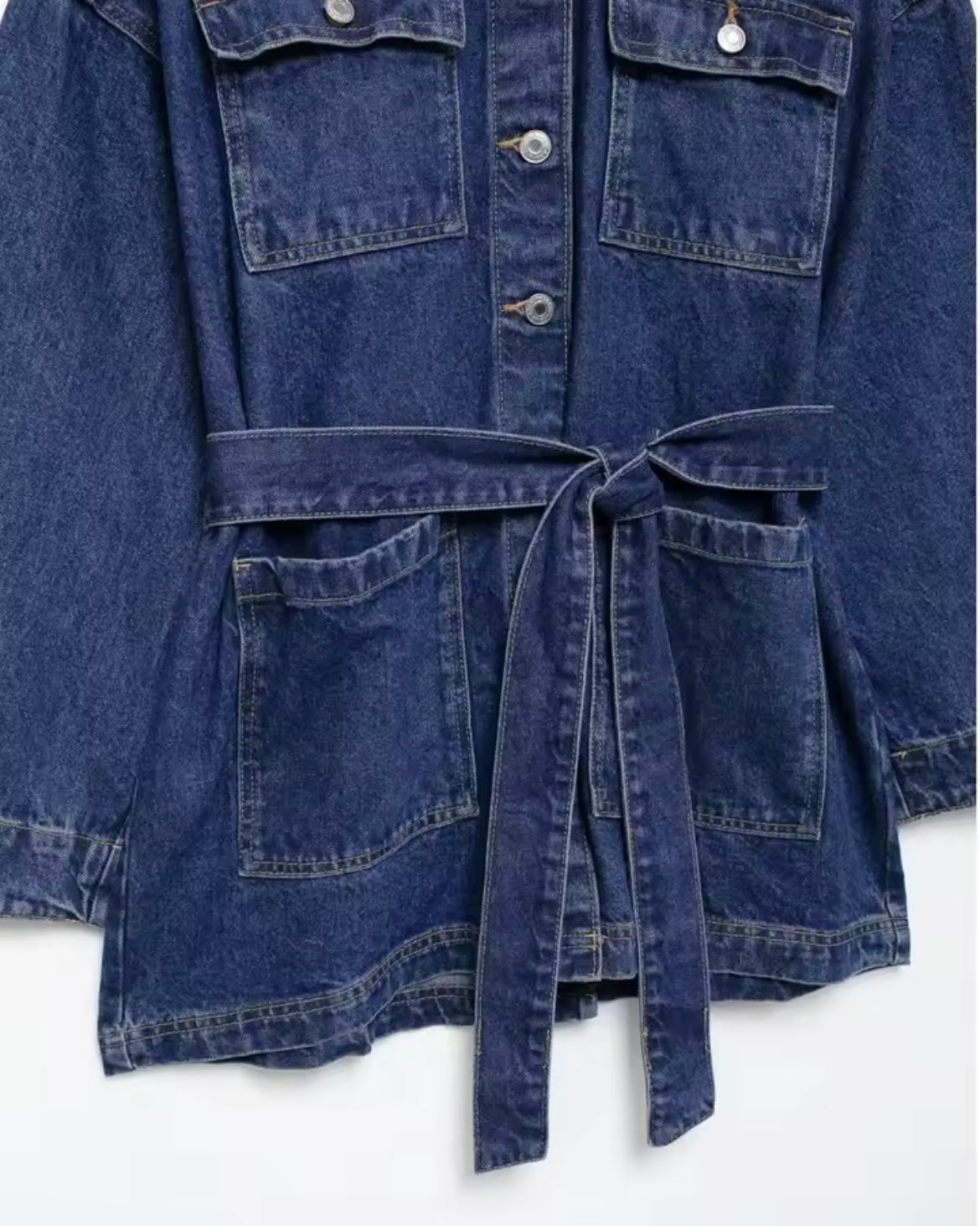 Chamarra Larga Denim