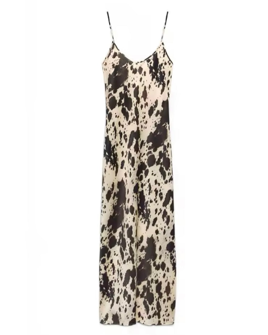 VESTIDO MIDI COW PRINT