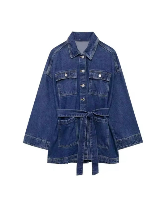 Chamarra Larga Denim