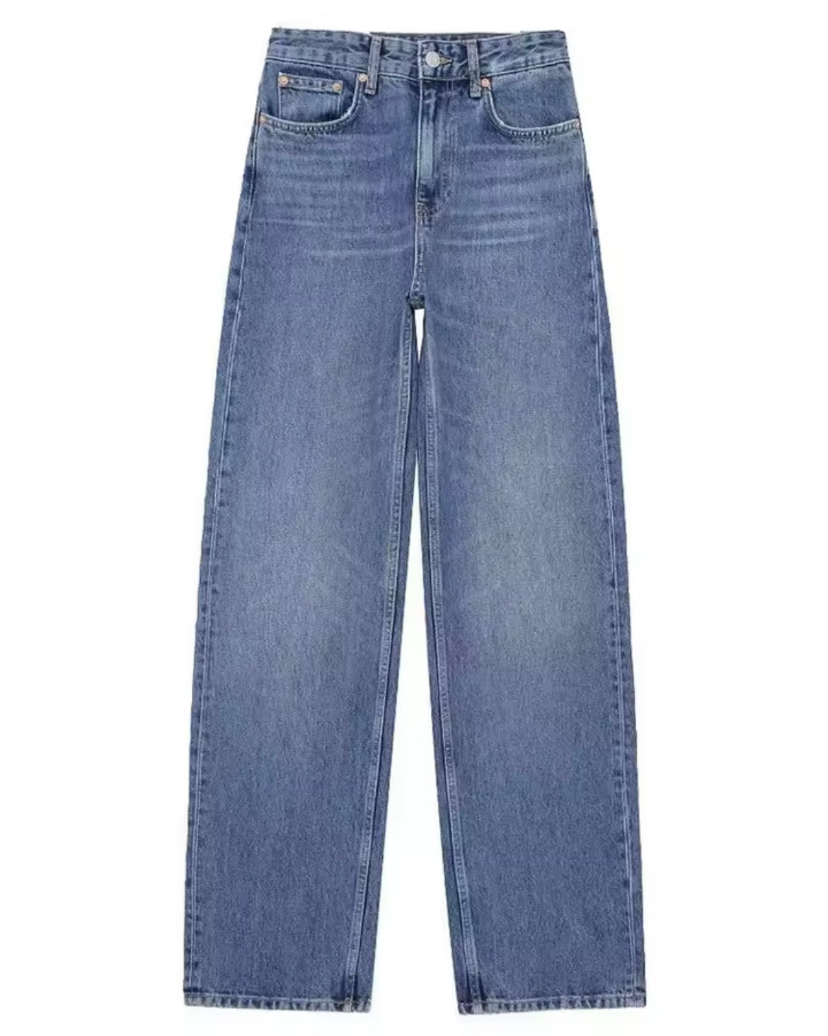 Jeans Wide Leg Tiro Alto