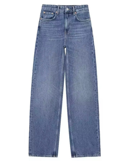 Jeans Wide Leg Tiro Alto