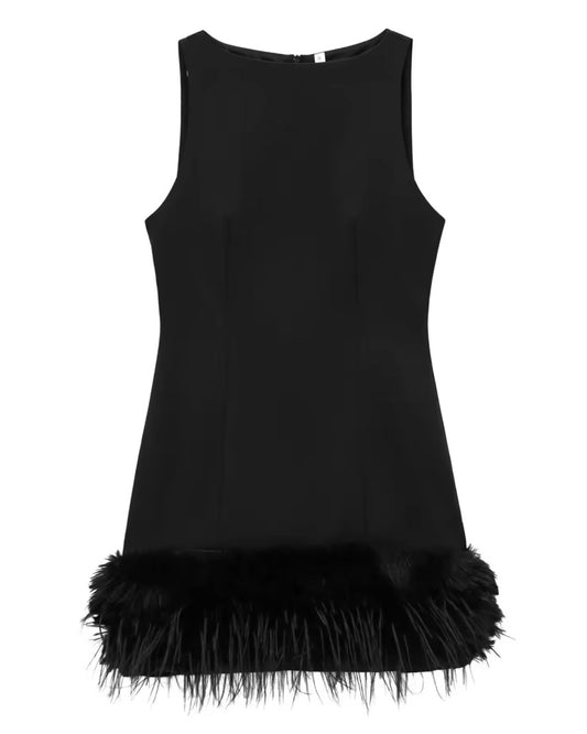 VESTIDO CORTO PLUMAS