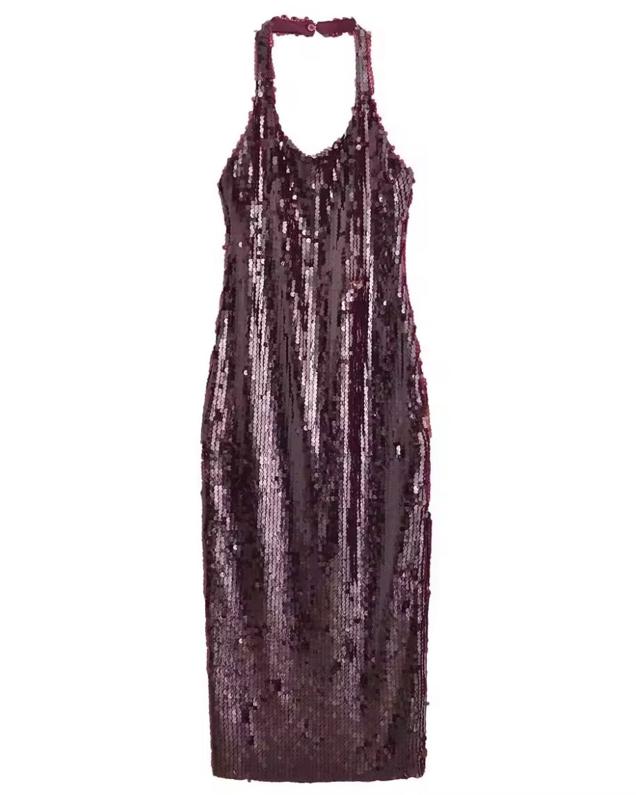 VESTIDO MIDI LENTEJUELAS
