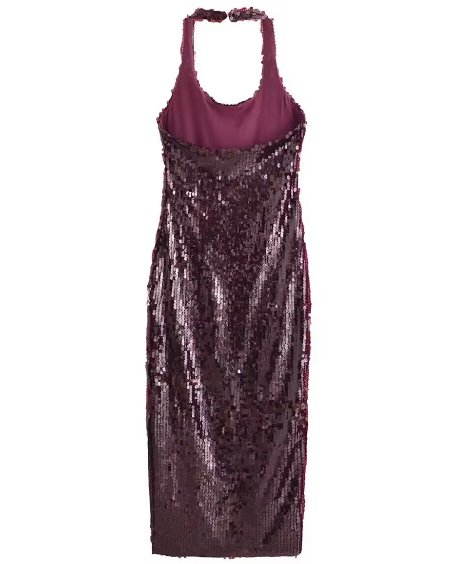 VESTIDO MIDI LENTEJUELAS