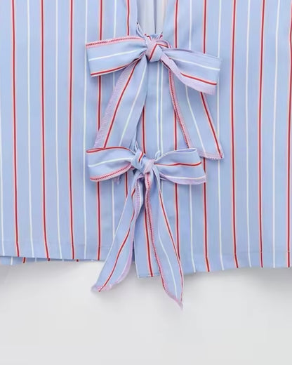 Blusa De Rayas Con Moños