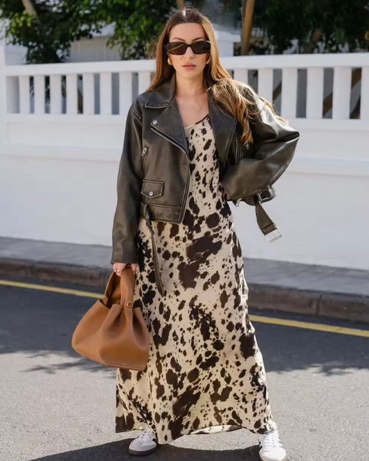 VESTIDO MIDI COW PRINT