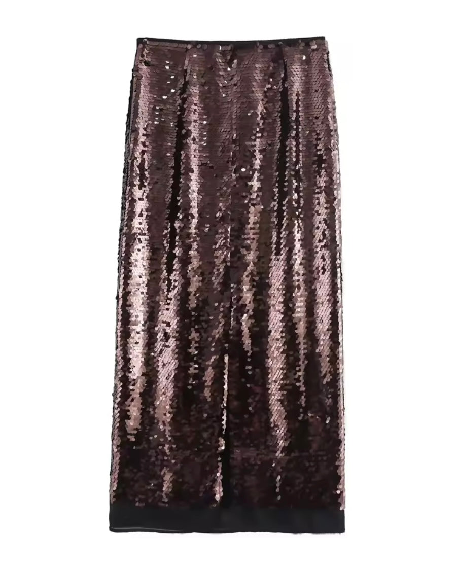 Falda Midi Lentejuelas